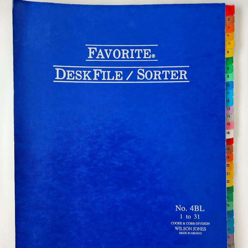 Favorite DeskFile/Sorter No.4BL 1-31 Cooke & Cobb Wilson Jones